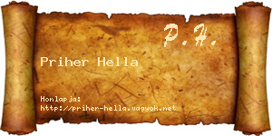 Priher Hella névjegykártya